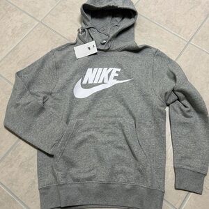 Men’s Nike Sportswear Club Logo Pullover Hoodie, Dark Grey, Sz. Small